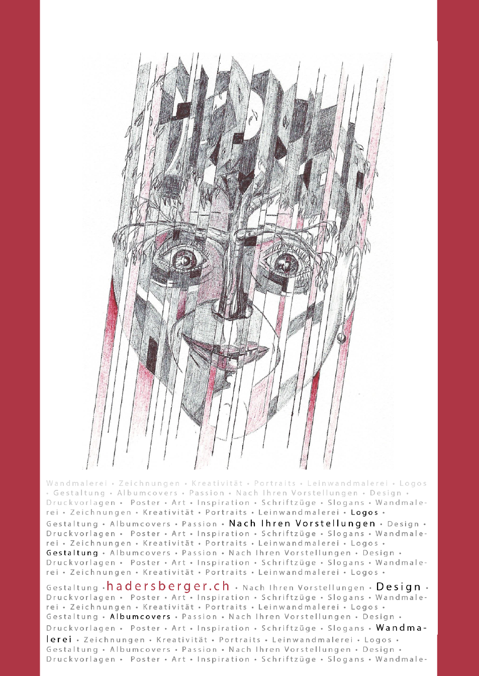Hadersberger Artworks Flyer, Digital Artwork, Bern (Für alle Details in voller Grösse: Rechtsklick + "Grafik anzeigen")  